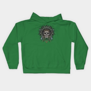 Big Chief of the dead - green Kids Hoodie